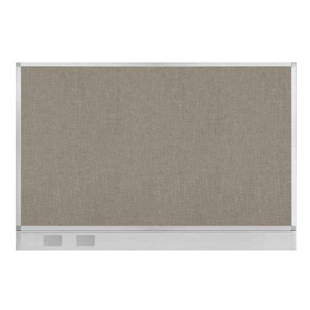 VERSARE Hush Panel Configurable Cubicle Partition 6' x 4' Warm Pebble Fabric W/ Cable Channel 1812554